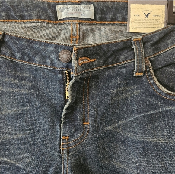 📌21 AMERICAN EAGLE EXTREME LOW RISE SKINNY FLARE JEANS WOMEN'S SIZE 12R - Picture 10 of 12